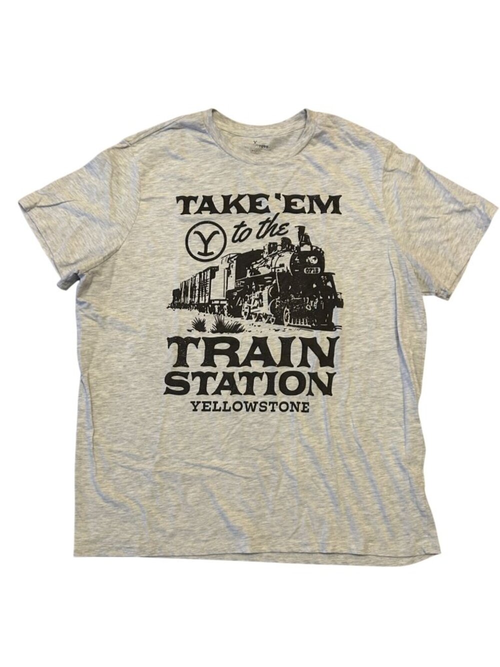 Yellowstone “Take ’Em to the Train Station” Graphic Tee – Heather Gray XXL NWOT